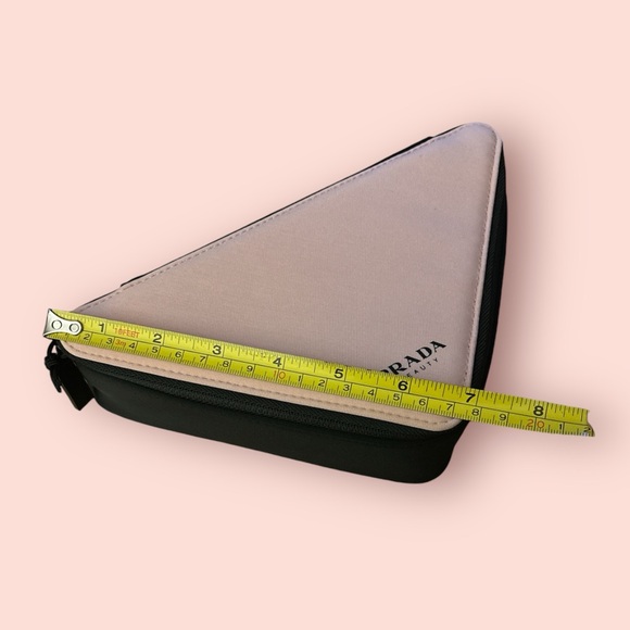 Prada | NWT Beauty Pink & Black Triangle Cosmetic Zip Pouch Bag Case + Dust Bag - Picture 2 of 5